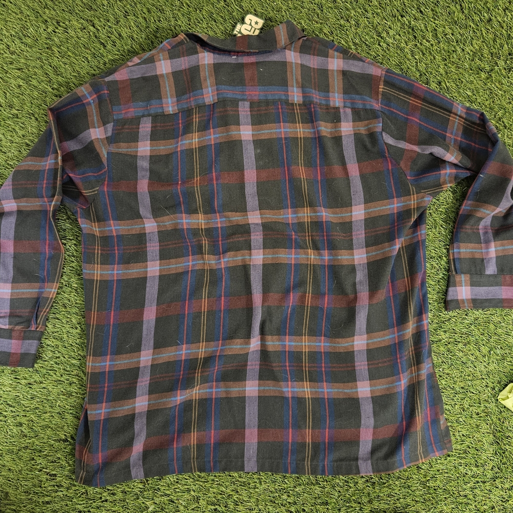 Men's Multicolor Plaid Button-Down Shirt Flannel Pendelton Style Vintage 70s 80s - Picture 5 of 11